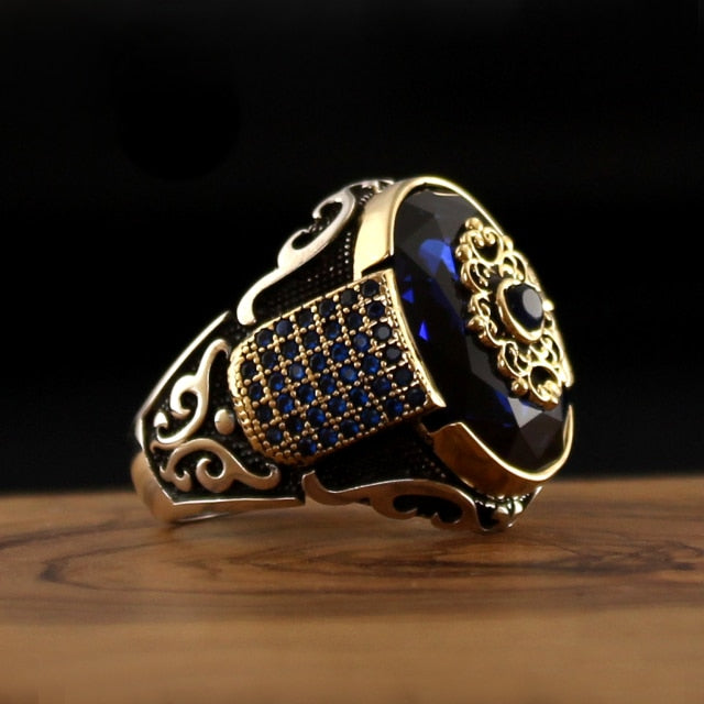 Turkish Zircon Stone Ring Handmade Special Design - Boutique Spiritual