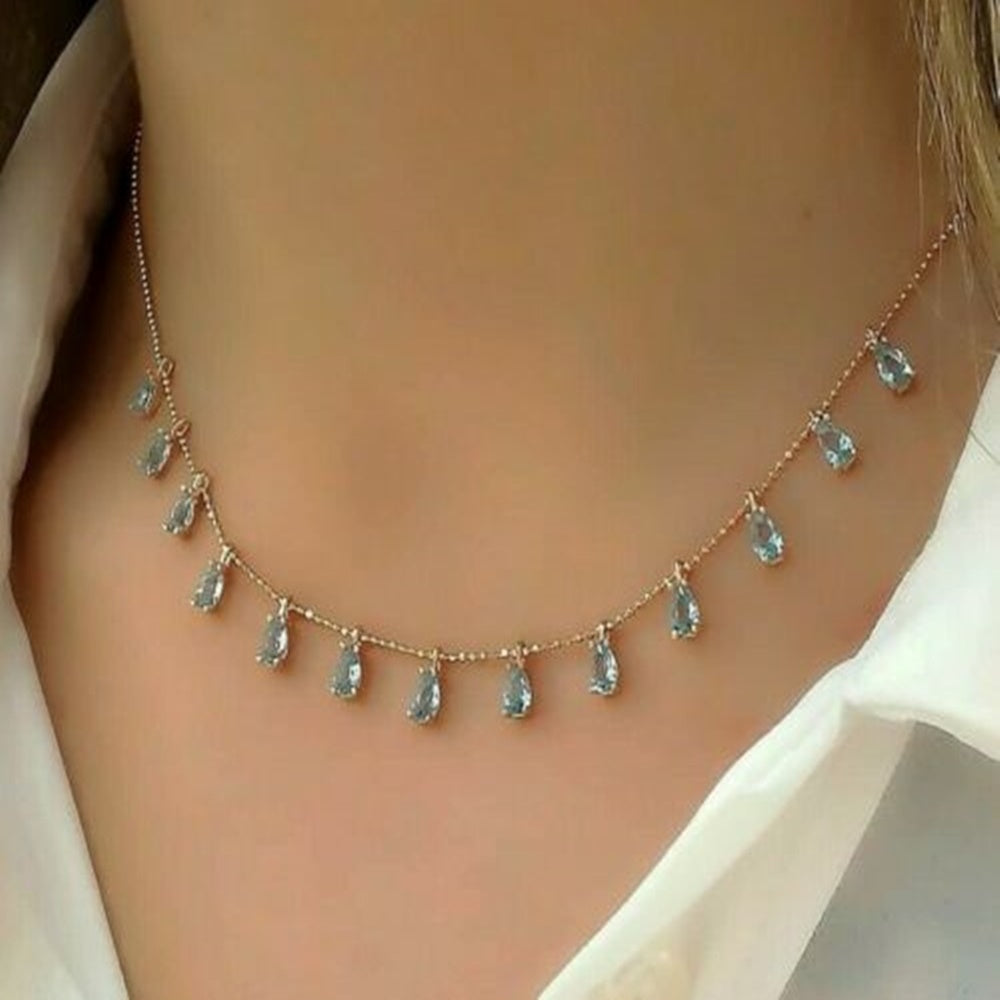 Turkish Handmade Aquamarine Stone Necklace - Boutique Spiritual
