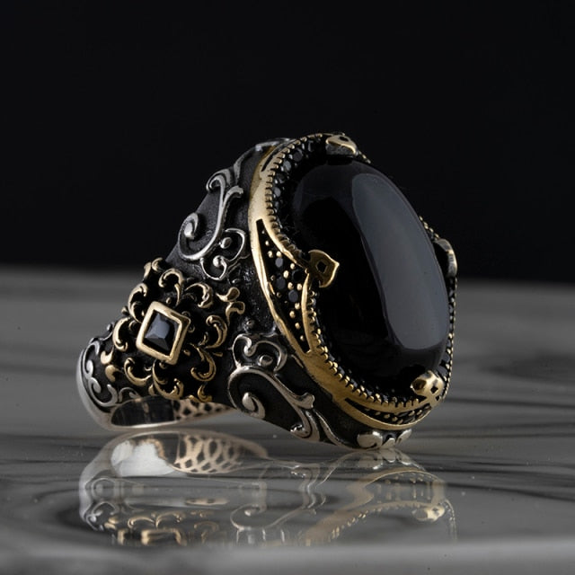 Dark Red Agate Gemstone Ring for Men's | 925 Sterling Silver Ring – Jewelry  for Men & Women