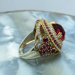 Turkish Red Zircon Handmade Special Design Women's Ring - Boutique Spiritual