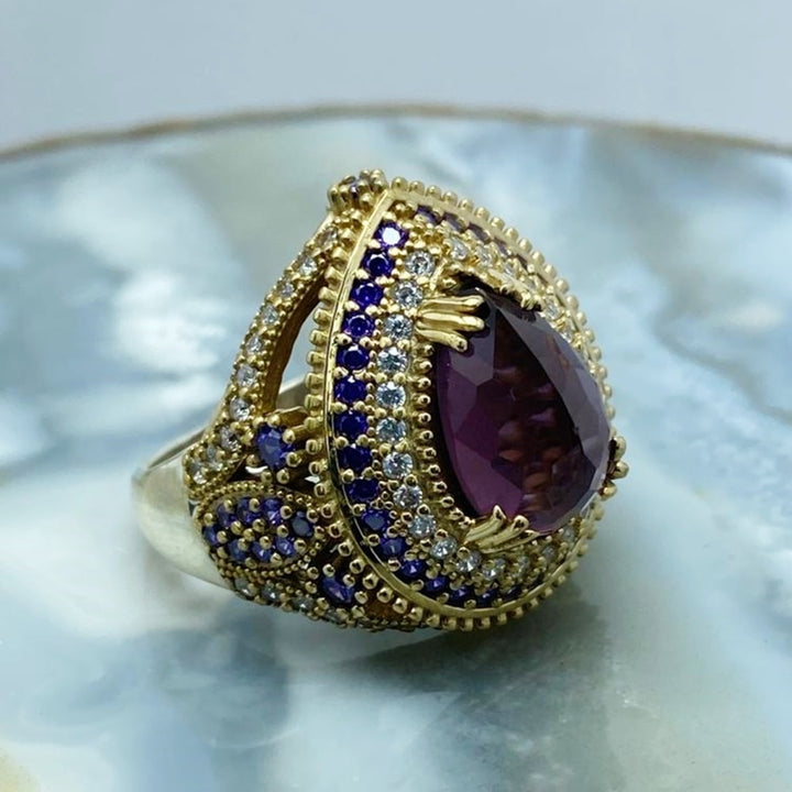 Turkish Handmade Amethyst Fashion Ring For Women-Boutique Spiritual