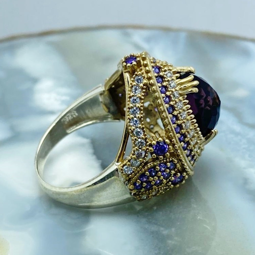 Turkish Handmade Amethyst Women's Fashion Ring - Boutique Spiritual