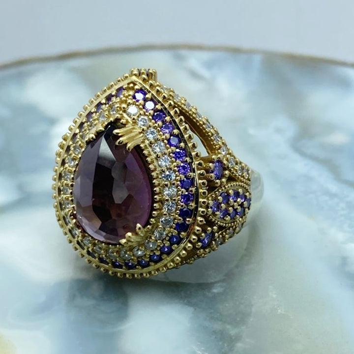 Turkish Handmade Amethyst Fashion Ring For Women-Boutique Spiritual