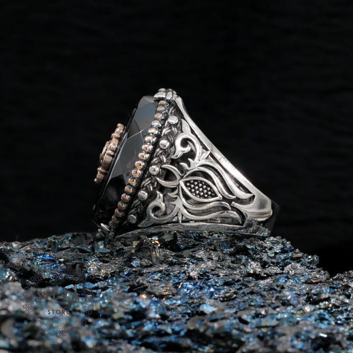 Turkish Onyx Stone And Special Zircon Cut Ring-Boutique Spiritual