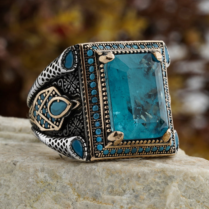 Turkish Real Zircon Stone Handmade Ring-Boutique Spiritual