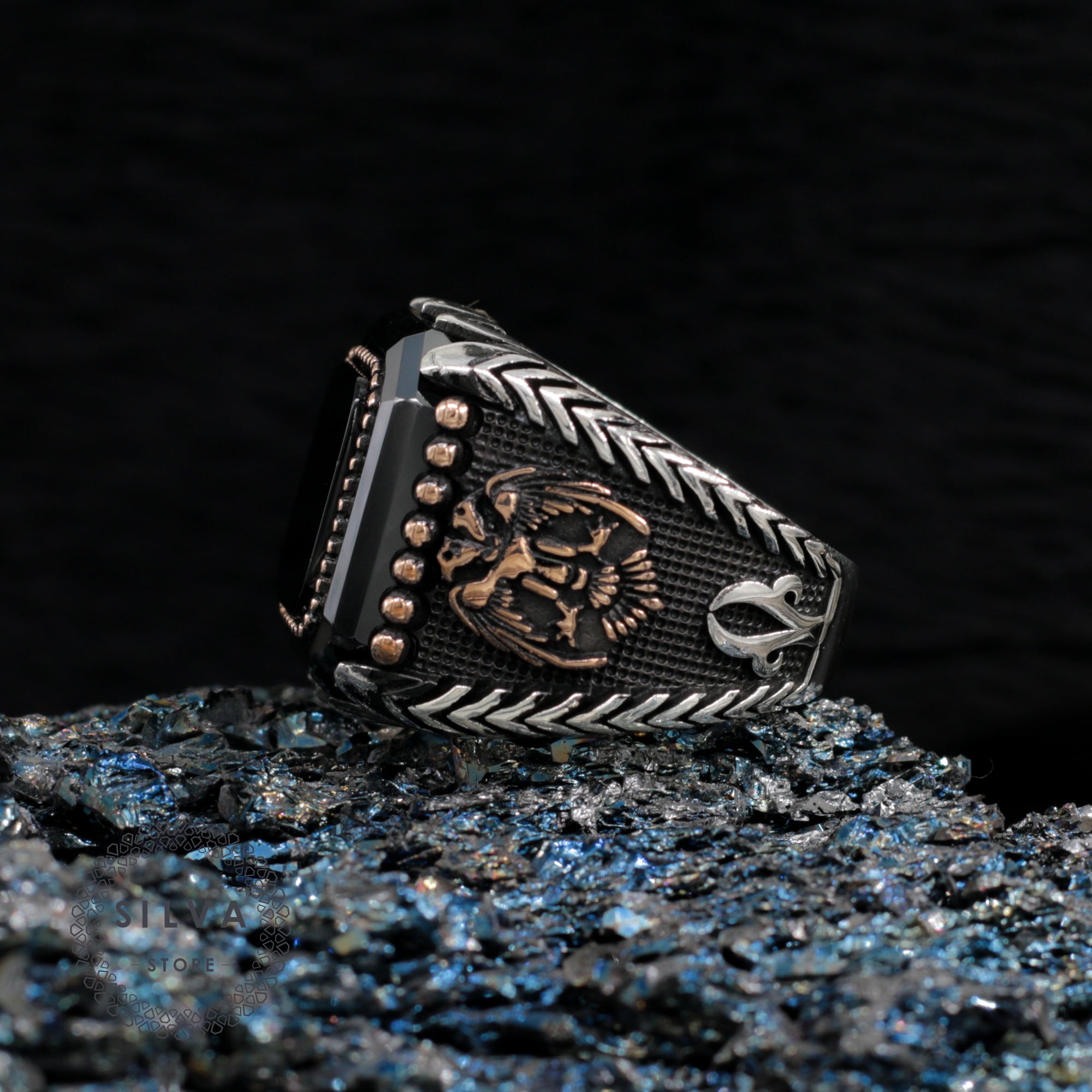 Turkish Onyx With Special Cut Zircon Stone Handmade Exclusive Design - Boutique Spiritual