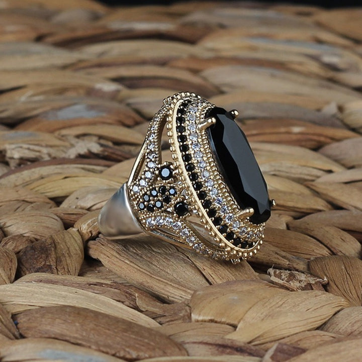 Turkish Black Zircon Ring For Women, Sterling Silver Handmade Ring-Boutique Spiritual