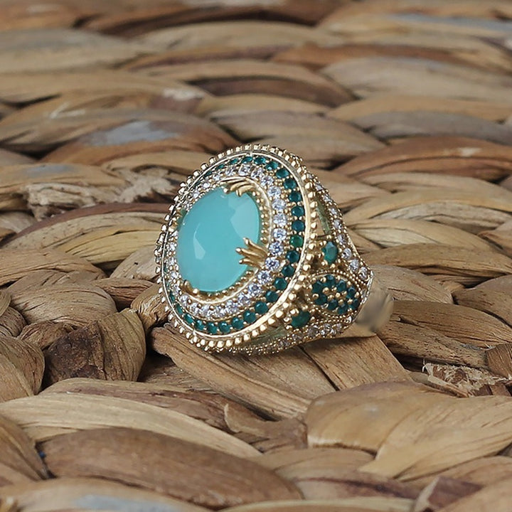 Turkish Aquamarine Ring for women, Sterling Silver Handmade Ring-Boutique Spiritual