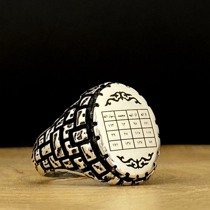 Shahada Written Ring, Prayerful Islamic Silver Men Ring-Boutique Spiritual