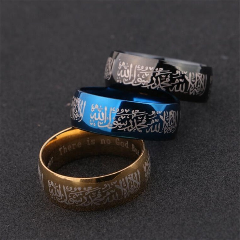Islamic Engraved Shahada( Kalma ) Stainless Steel Ring - Boutique Spiritual